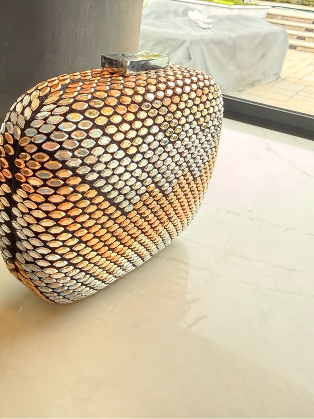Marciano Metallic Mesh Clutch in Gold and Rose - Picture 4 of 7